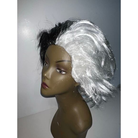 Spooktacular Creations Cruella Deville Bob Wig Costume Cosplay Short Halloween - Picture 10 of 12